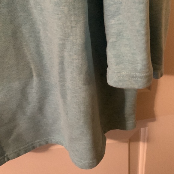 Lands End green heathered scoop-neck 3/4 sleeve sweatshirt sz 3x (24W-26W) - Picture 5 of 9